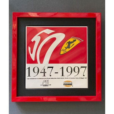 画像1: フェラーリ50周年記念タイル額装　28.5×28.5×1.5ｃｍ