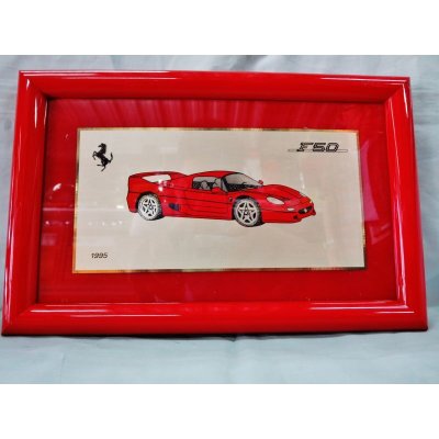 画像1: Ferrari社が永年勤続者限定に贈ったシルバープレート画装です。　フェラーリ　Ｆ50　１８×28