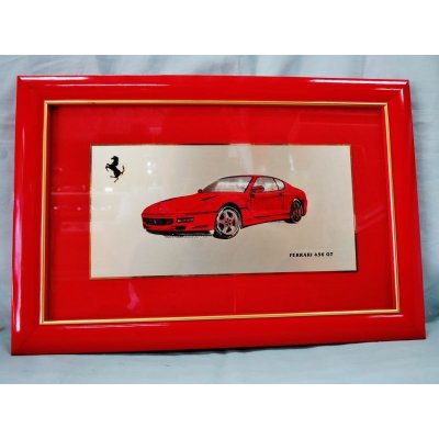 画像1: Ferrari社が永年勤続者限定に贈ったシルバープレート画装です。　フェラーリ456ＧＴ　２０×30