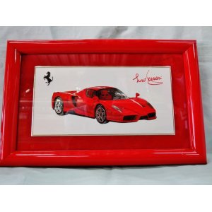 画像: Ferrari社が永年勤続者限定に贈ったシルバープレート画装です。　エンツォフェラーリ　１８×28
