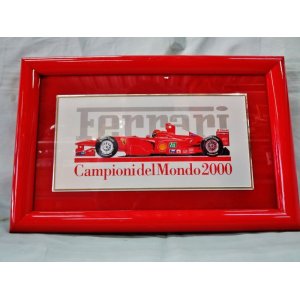 画像: Ferrari社が永年勤続者限定に贈ったシルバープレート画装です。　フェラーリＦ1　2000　１８×28