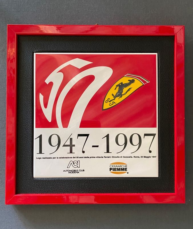 画像1: フェラーリ50周年記念タイル額装　28.5×28.5×1.5ｃｍ (1)
