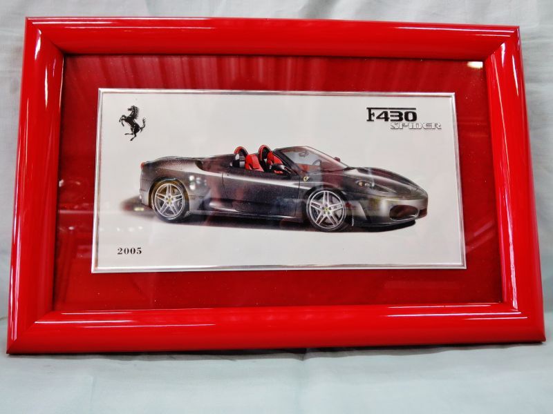 画像1: Ferrari社が永年勤続者限定に贈ったシルバープレート画装です。　フェラーリＦ40スパイダー１８×28 (1)